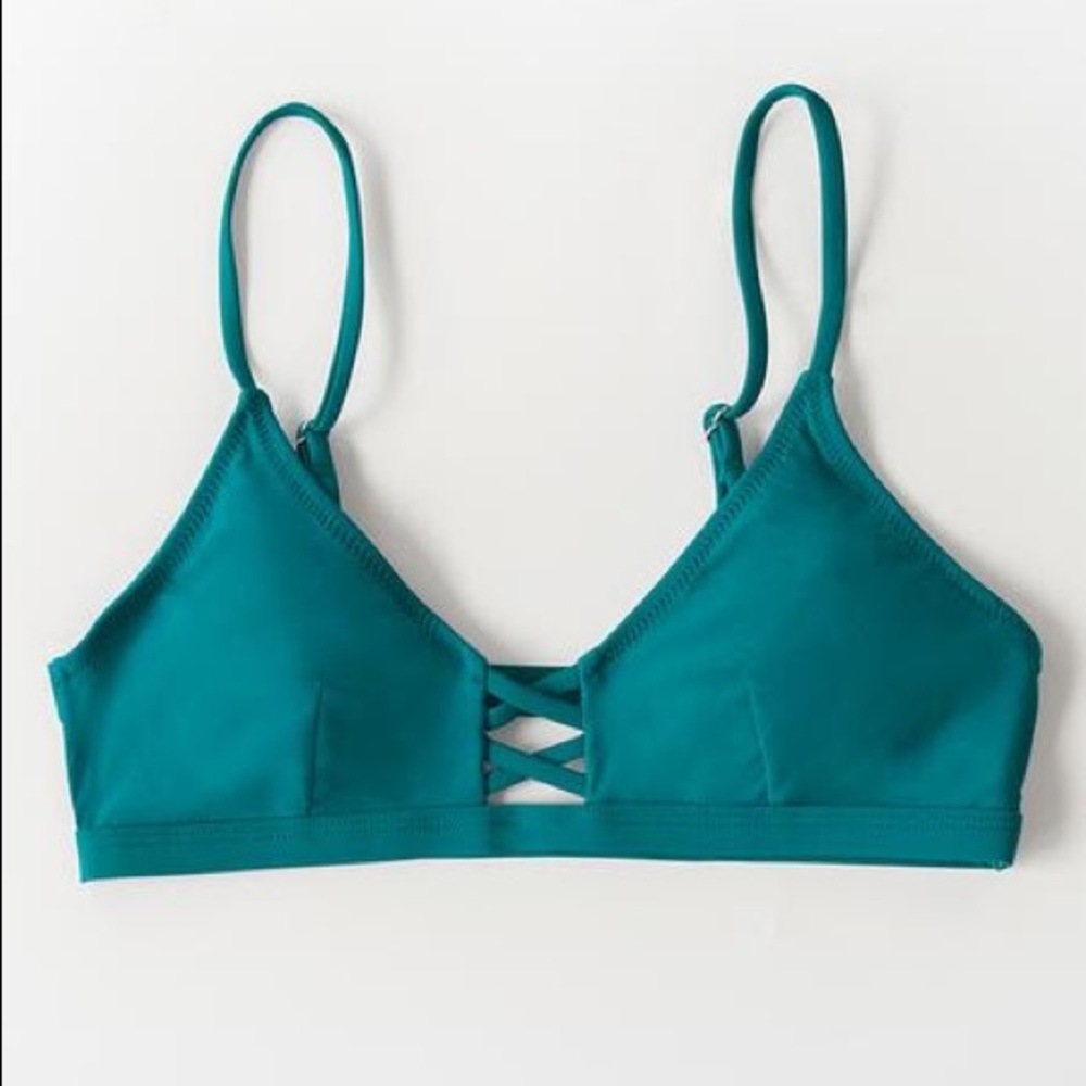 Teal Strappy Bikini Top